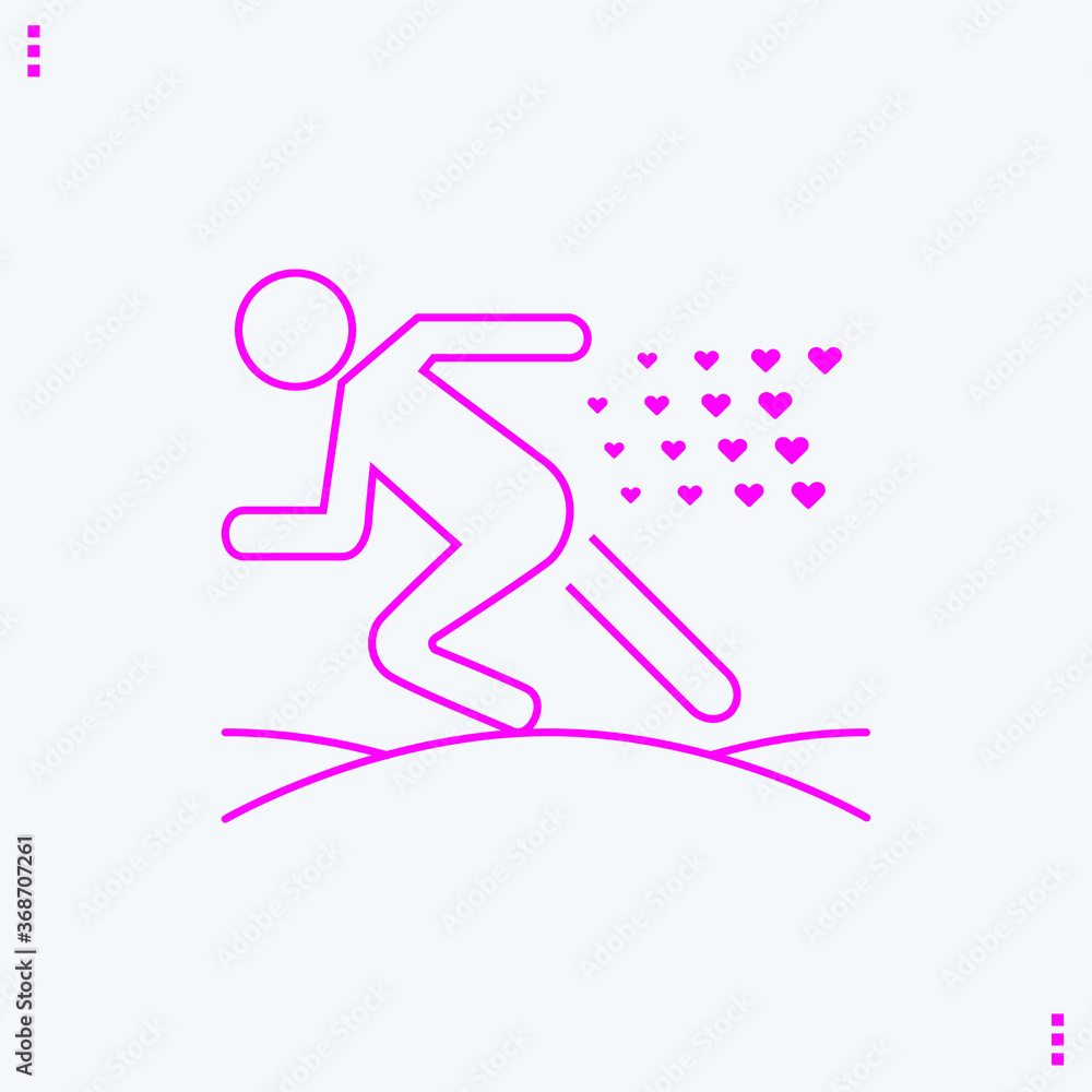 Fast Runner Icon Heart Icon Vector Illustration Fast Runner Icon Heart Icon Vector Illustration