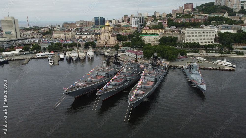 Russian war ships  in Vladivostok