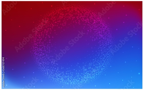 Light Blue, Red vector layout with cosmic stars. Glitter abstract illustration with colorful cosmic stars. Best design for your ad, poster, banner.