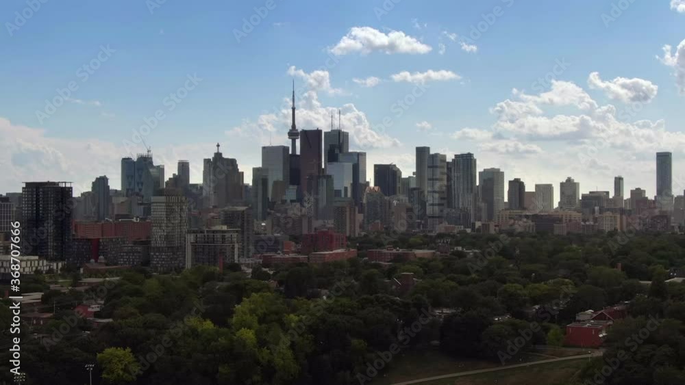 Aerial view of Toronto skyline showing Downtown buildings by day during summer, Ontario, Canada. Aerial view of Toronto skyline showing Downtown buildings by day during summer, Ontario, Canada.