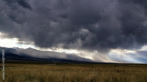 4K Time-Lapse of Clouds over the Sangre de Cristo Mountains in Colorado, USA photo