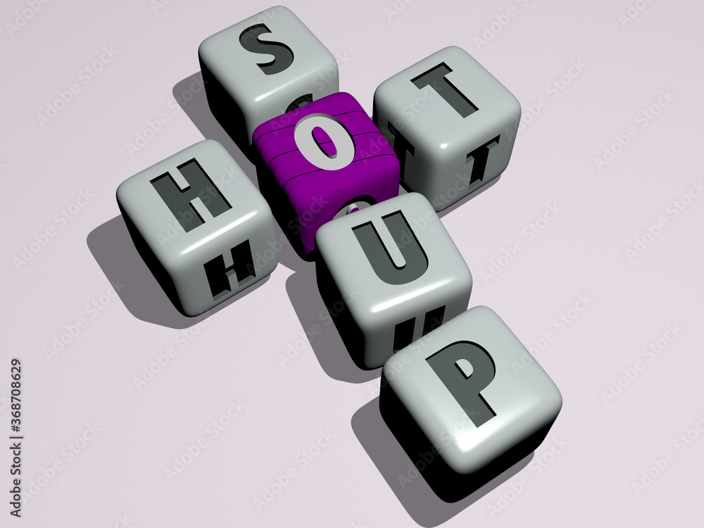 HOT SOUP combined by dice letters and color crossing for the related meanings of the concept. background and illustration HOT SOUP combined by dice letters and color crossing for the related meanings of the concept. background and illustration