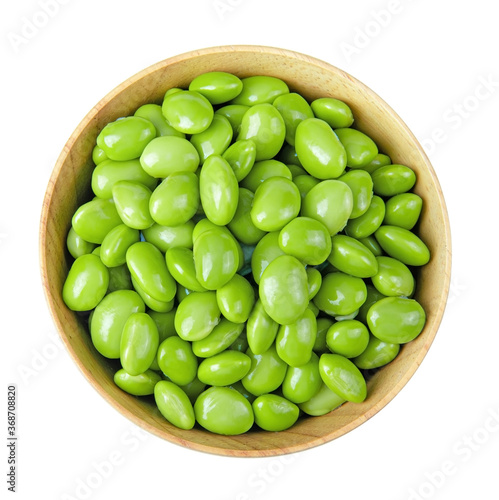Green Soybeans isolated on white background