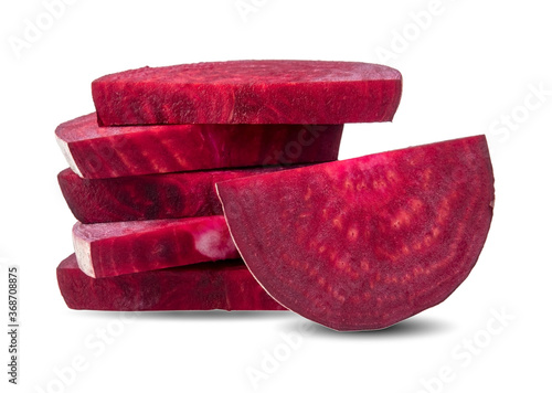 Obraz na płótnie slice of beetroot isolated on white background w salonie
