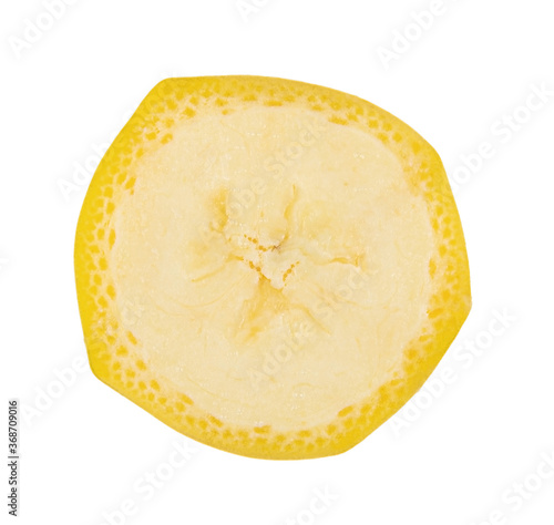 Banana slice isolated on white background
