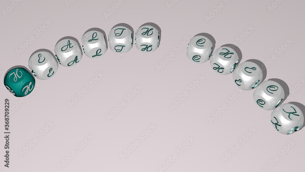 health check combined by dice letters and color crossing for the related meanings of the concept. illustration and background health check combined by dice letters and color crossing for the related meanings of the concept. illustration and background