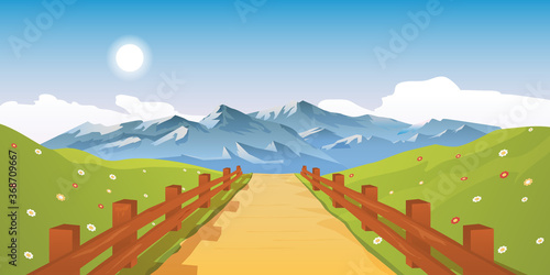 mountain road in the middle of a mountain view