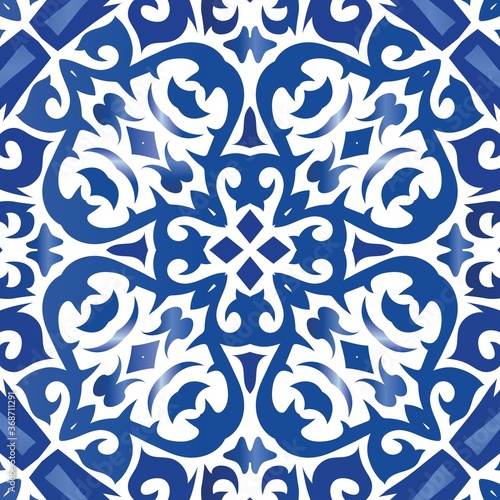 Portuguese ornamental azulejo ceramic.