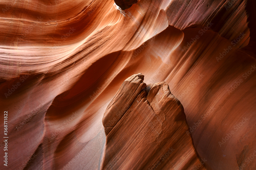 Slot Canyons, commonly found in arid areas such as Utah, Arizona and southwest USA are formed by water erosion typically in sandstone and are at risk of flash flooding - obrazy, fototapety, plakaty 
