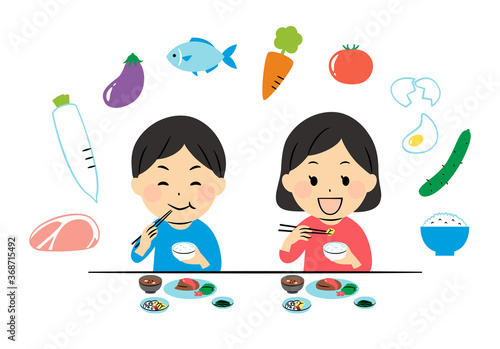 illustration of cooking and kids
