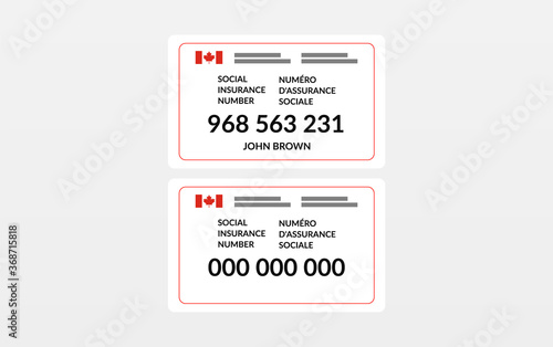 Canada Social Insurance Card -  SIN card - Canadian social insurance number