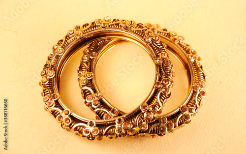 Antique gold bangles, Indian Traditional jewelry