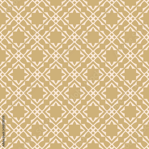 Tile background pattern. Geometric wallpaper pattern. Gold colors Sample template. Monochrome. Perfect for fabrics, covers, patterns, posters, interior designs or wallpapers. Vector background image