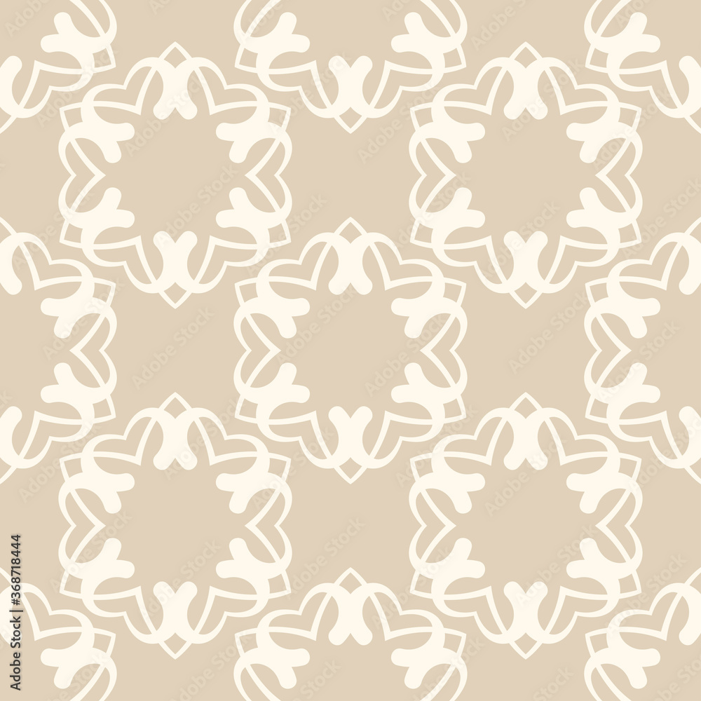 Obraz premium Fashionable ornamental pattern, Wallpaper texture, elegant background pattern. Sample template. Beige tones. For fabrics, artwork, posters and Wallpaper. Vector image background