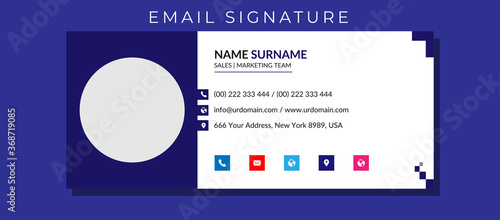 Business email signature with an author photo place modern and minimalist layout