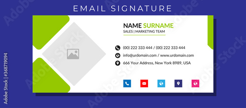 Business email signature with an author photo place modern layout