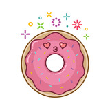 kawaii smiling donut cartoon illustration
