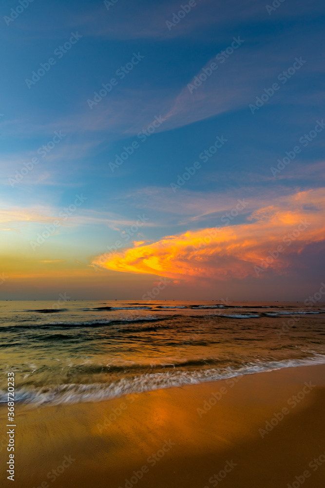 beautiful sunset of the caribbean