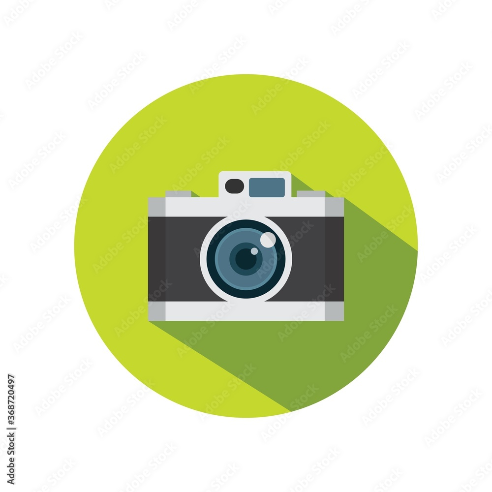 Camera Flat Icon Vector Illustration with Long Shadow Camera Flat Icon Vector Illustration with Long Shadow