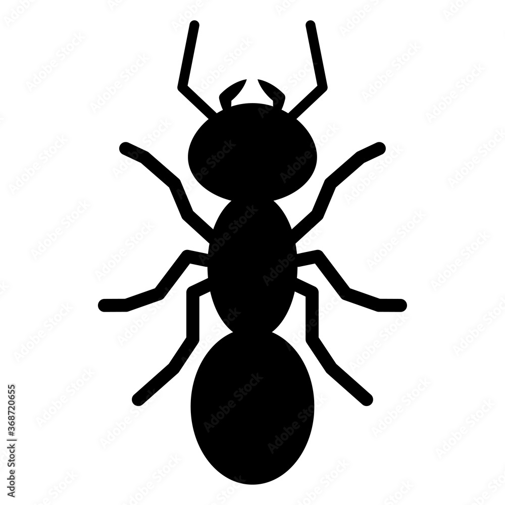 Ant silhouette logo symbol icon sign. A simple ant silhouette illustration, isolated. Ant silhouette logo symbol icon sign. A simple ant silhouette illustration, isolated.