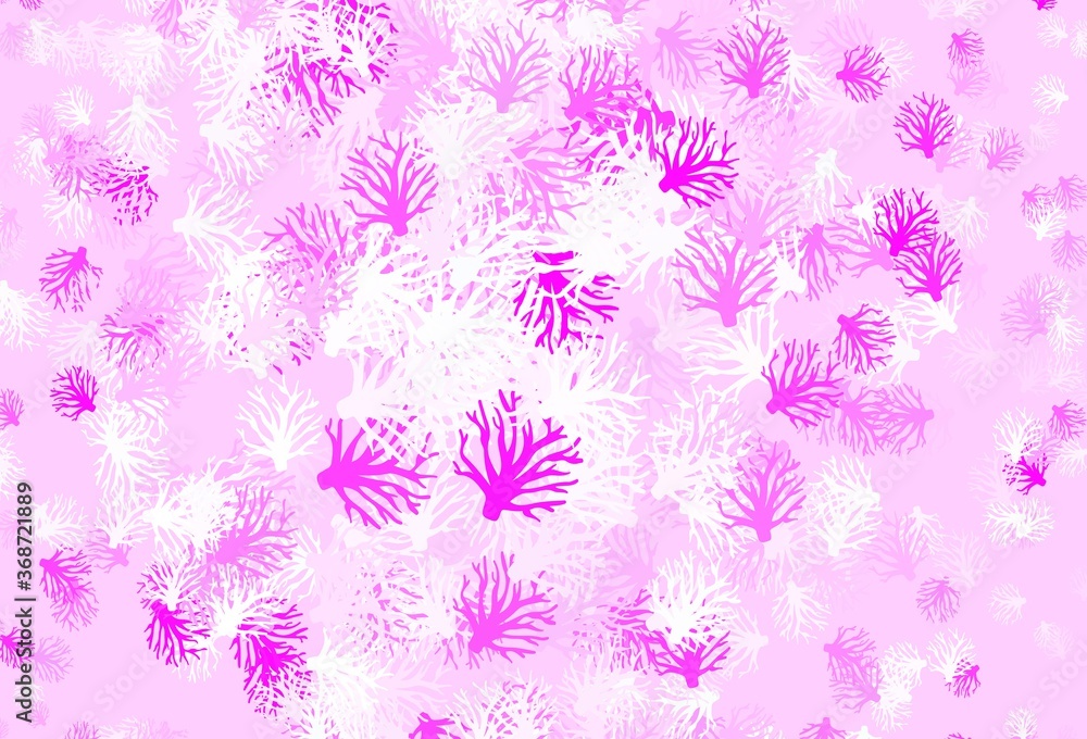Light Purple, Pink vector doodle texture with branches. Light Purple, Pink vector doodle texture with branches.