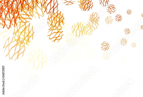 Light Orange vector pattern with spheres, lines.
