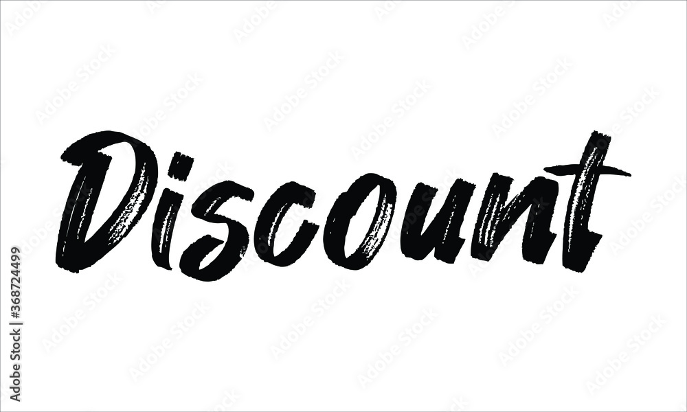 Fototapeta premium Discount Brush Hand drawn Typography Black text lettering and phrase isolated on the White background