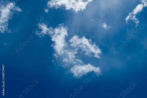 floating white cloud in bright blue sky in sunny day 