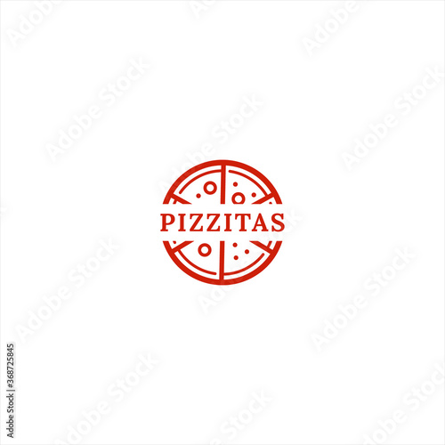 Pizza slice logo design vector template