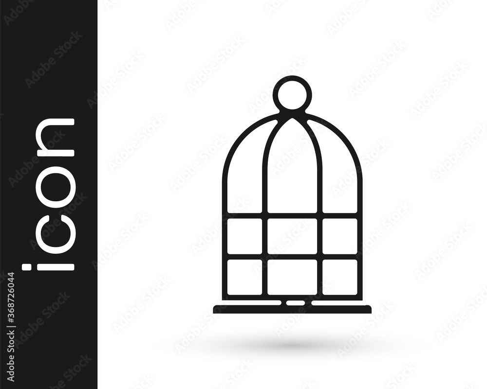 Grey Cage for birds icon isolated on white background. Vector. Grey Cage for birds icon isolated on white background. Vector.