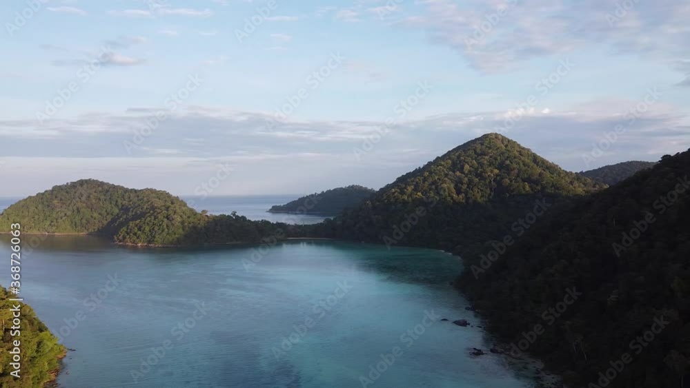 Panoramic aerial view of Surin Islands National Park ona sunny day, Phuket Province, Thailand Panoramic aerial view of Surin Islands National Park ona sunny day, Phuket Province, Thailand