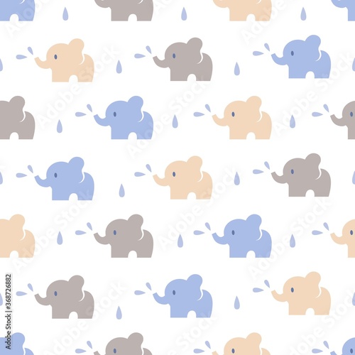 Fototapeta Naklejka Na Ścianę i Meble -  Cute Colorful Elephants Vector Illustration Background Pattern