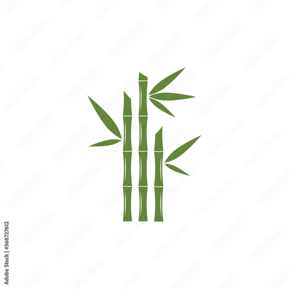 Bamboo logo with green leaf vector icon template Bamboo logo with green leaf vector icon template