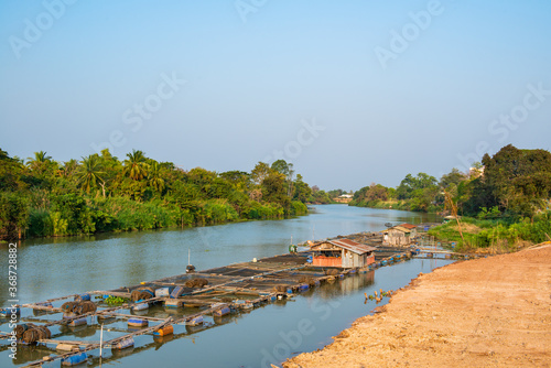 Landscape of Bang Pakong River at Prachin Buri Province photo