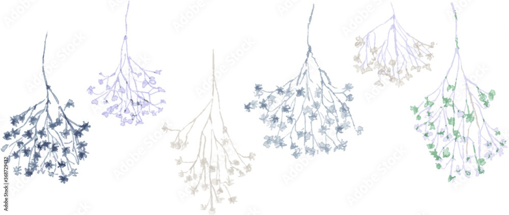 かすみ草の手書き水彩素材 Stock Vector Adobe Stock