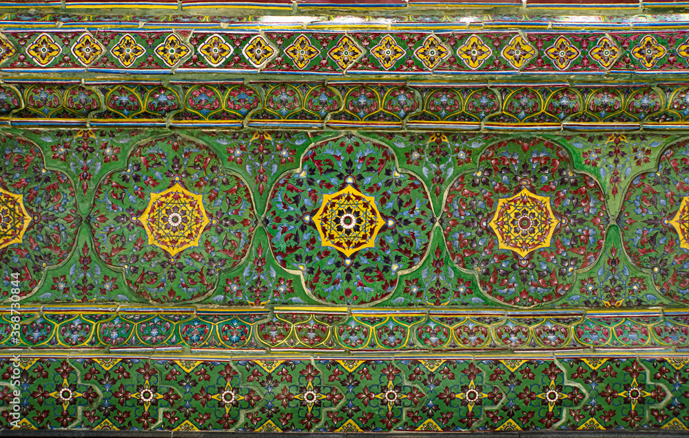 Ancient Thai pattern tiles, Green traditional thai pattern, Antique flower pattern. Design elements.