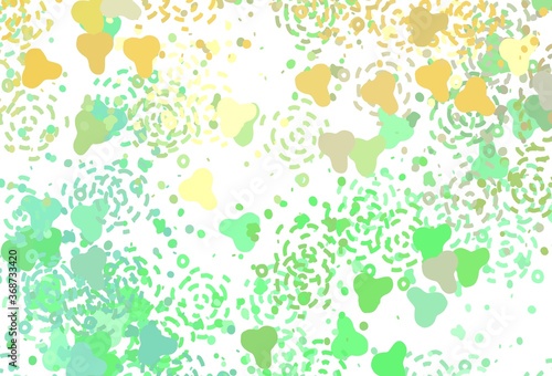 Light Green  Yellow vector pattern with random forms.