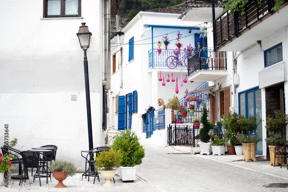 Obraz premium Beautiful street on Thassos Island, Greece