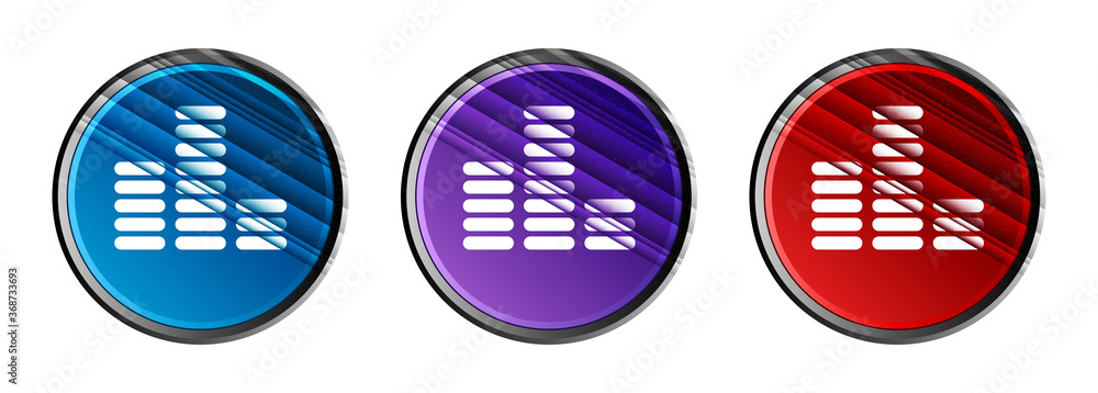 Equalizer icon natural sky light round button set stripes line illustration Equalizer icon natural sky light round button set stripes line illustration