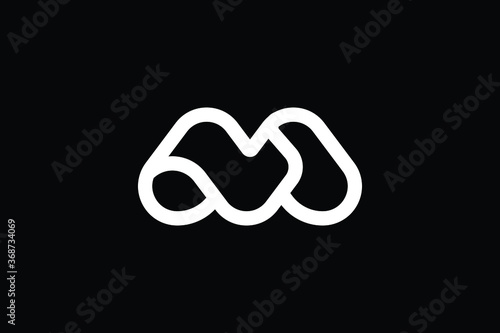 Minimal Innovative Initial NM logo and MN logo. Letter NM MN creative elegant Monogram. Premium Business logo icon. White color on black background