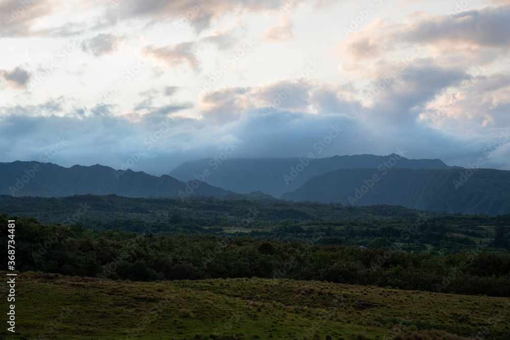 Naklejka premium Sunset on Reunion Island