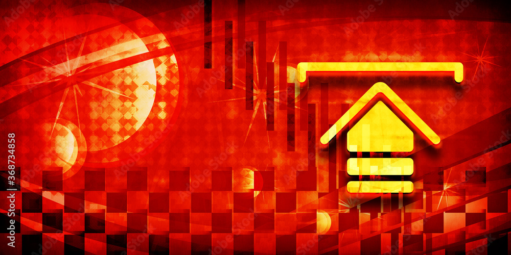 Upload icon summer sunburst sunny orange light banner background dark illustration