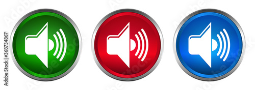 Volume icon supreme round button set design illustration
