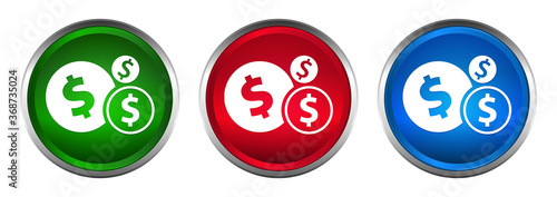 Finances dollar sign icon supreme round button set design illustration