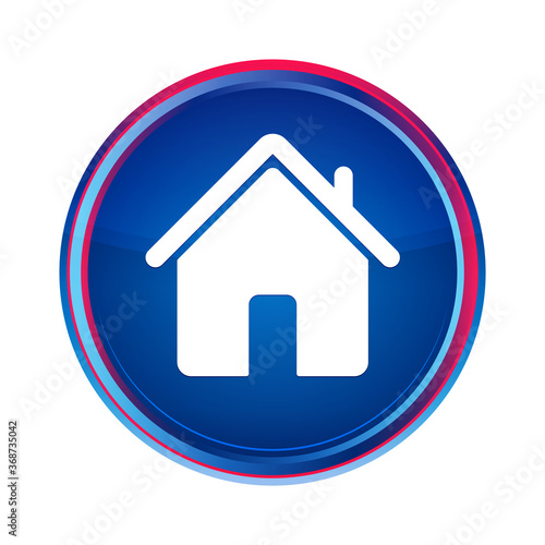 Home icon silky blue round button aqua design illustration
