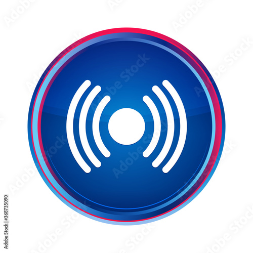Network signal icon silky blue round button aqua design illustration