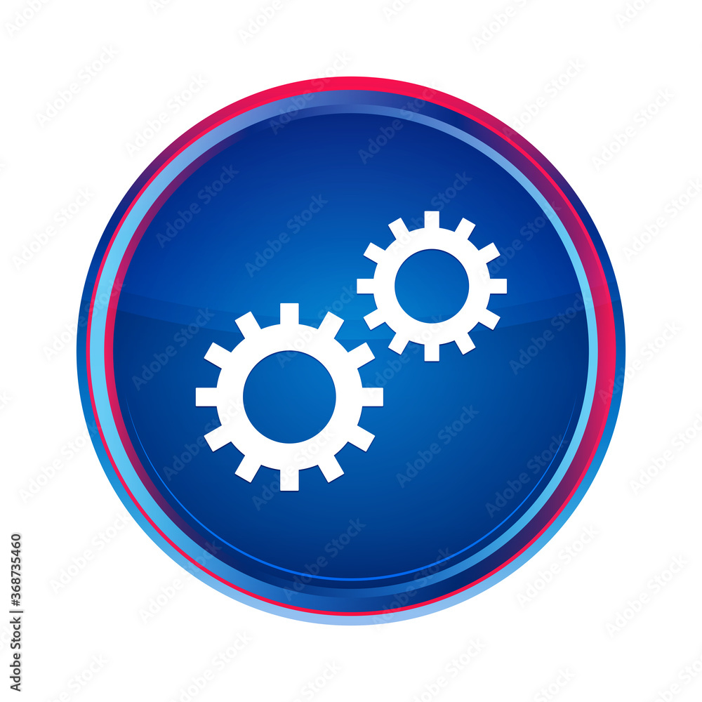 Process icon silky blue round button aqua design illustration Process icon silky blue round button aqua design illustration