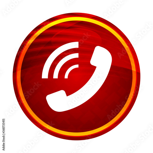 Phone ringing icon creative red round button illustration design