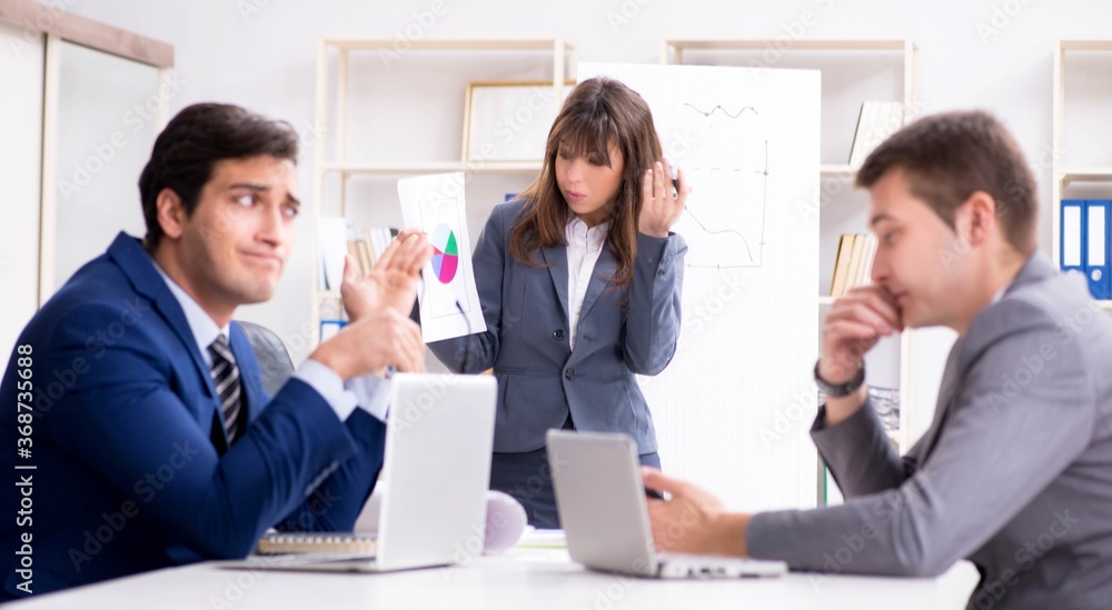 Business meeting with employees in the office