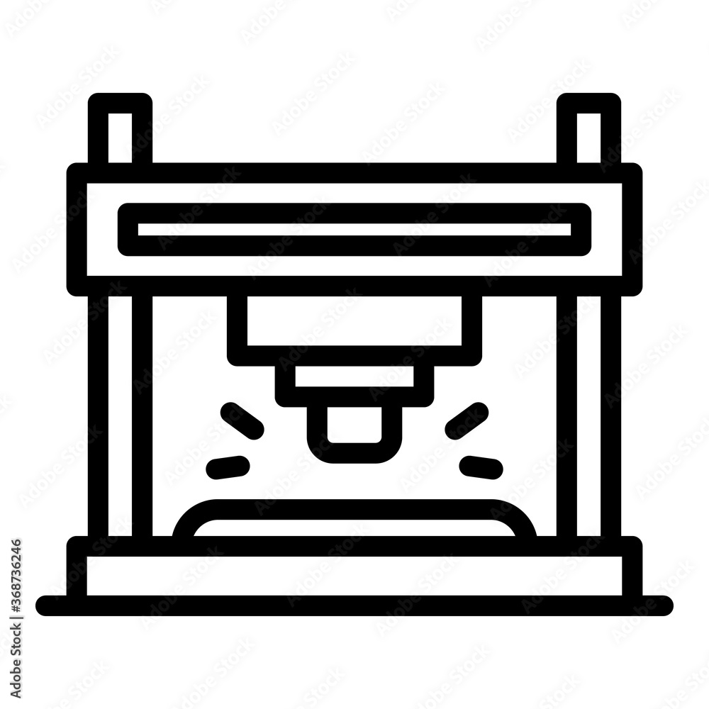 Blacksmith metal press icon. Outline blacksmith metal press vector icon for web design isolated on white background Blacksmith metal press icon. Outline blacksmith metal press vector icon for web design isolated on white background